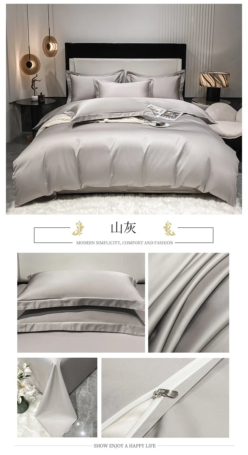 Juego de cama de lujo 100% algodón egipcio funda nórdica funda de almohada Ru Europa doble tamaño Queen King ropa de cama juegos de sábanas suaves