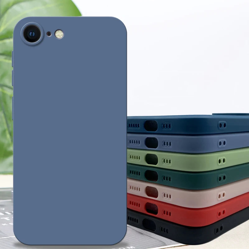 Para iPhone 8 funda para iPhone SE 2022 2020 7 8 Plus funda de lujo a prueba de golpes suave TPU silicona líquida funda trasera de teléfono
