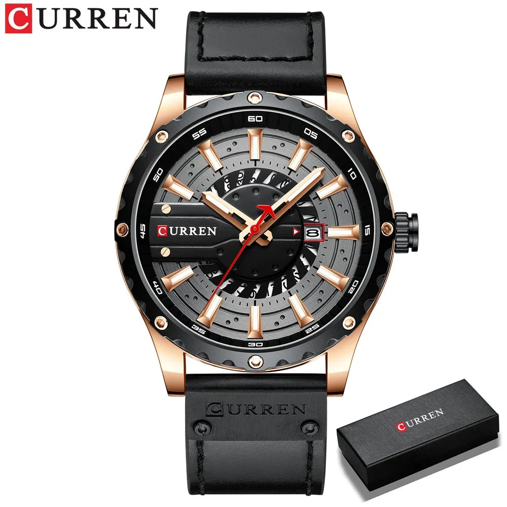 Marca CURREN, reloj de cuarzo para hombre, nueva moda, resistente al agua, informal, de negocios, militar, reloj para hombre, relojes con fecha automática, reloj Masculino