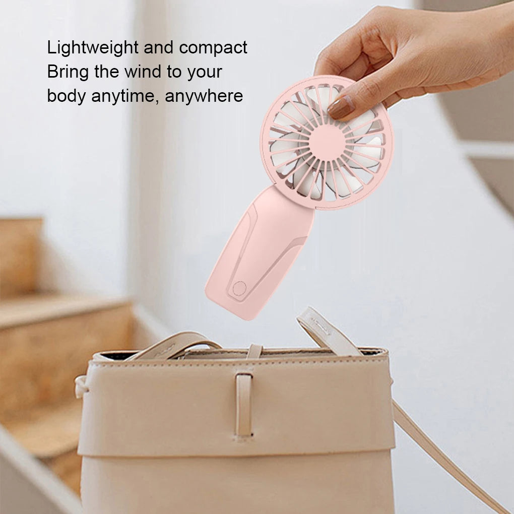 Ventilador pequeño de mano portátil, Mini ventilador de bolsillo, recargable por USB, ligero, ABS