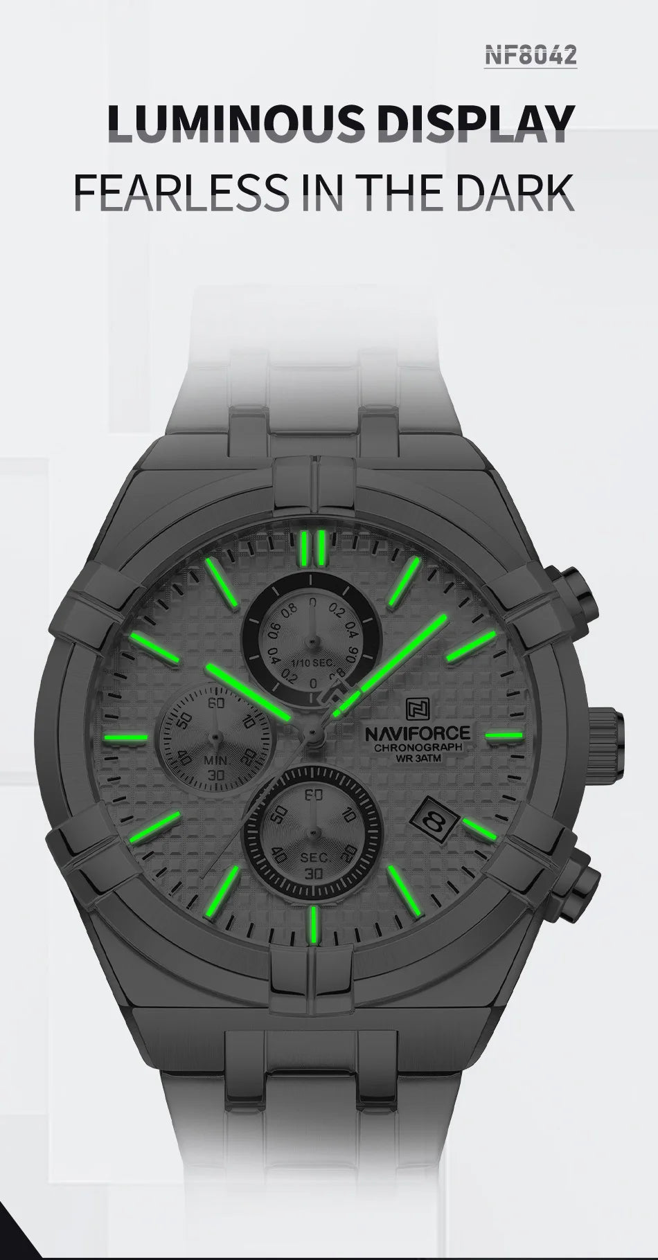 NAVIFORCE relojes originales para hombre, cronógrafo deportivo de cuarzo a la moda, reloj de pulsera para hombre Simple salvaje resistente al agua con pantalla