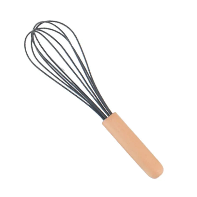 Utensilios de cocina de silicona con mango multifunción de madera, espátula antiadherente, cucharón, batidor de huevos, pala, rosa, nuevo