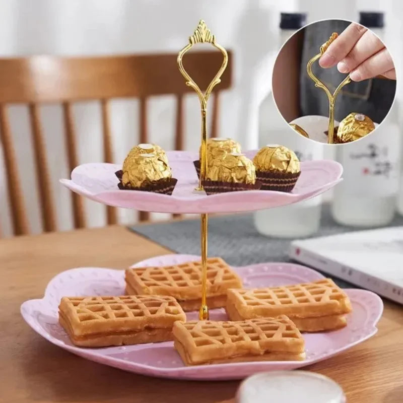 Soporte desmontable para Tartas de estilo europeo, plato de fruta de 3 capas para postres, magdalenas y pastelería