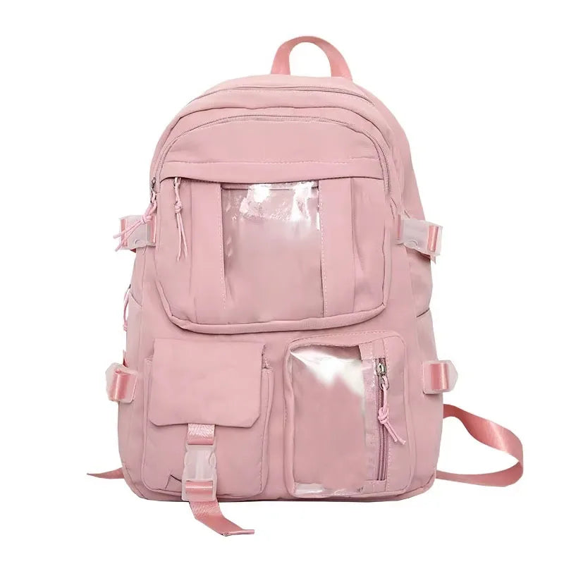 Bolsas populares de la mochila del estudiante de secundaria de las muchachas del color púrpura rosado sin ninguna versión accessoria