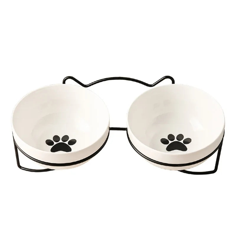 1-3 uds protección Cervical creativa suministros para mascotas tazón doble de cerámica para gatos tazón de cerámica para gatos tazón de comida tazón de comida para perros agua potable tazón de comida