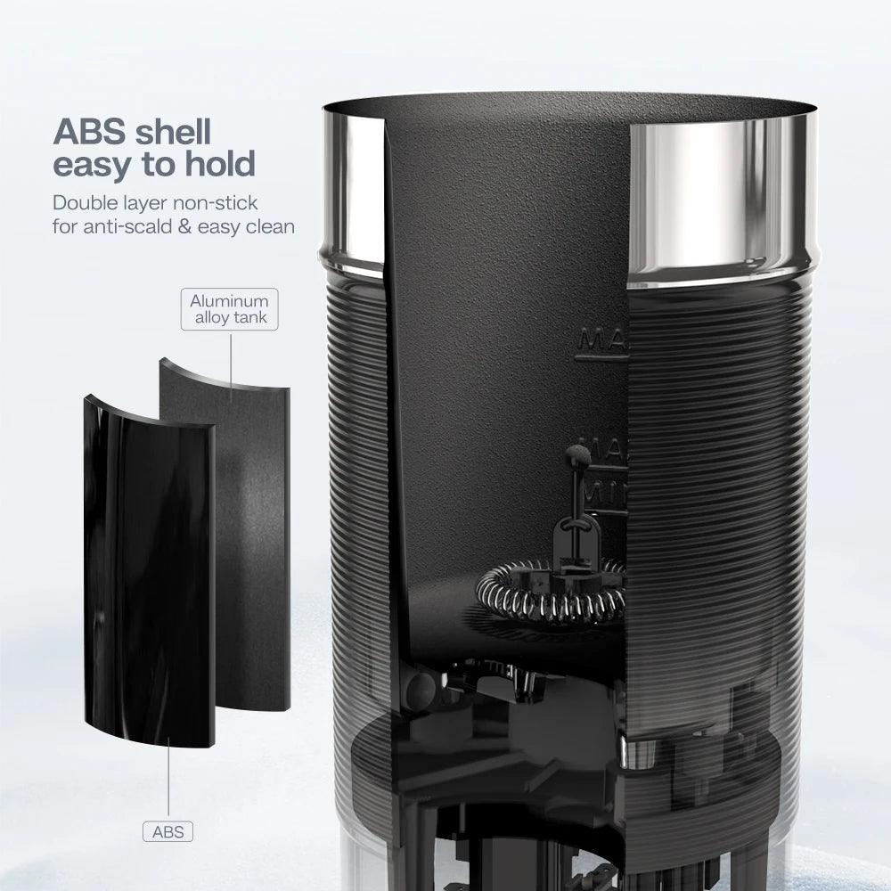HiBREW Espumador de leche Espumador Mezclador de chocolate Latte frío/caliente Capuchino Calentador de leche completamente automático Cool Touch M1A