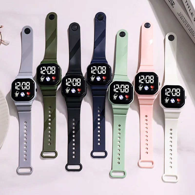 Reloj Deportivo para Niños, Relojes Digitales LED, Correa de Silicona de Fútbol, Reloj de Pulsera Electrónico Impermeable para Niños y Niñas, Regalos