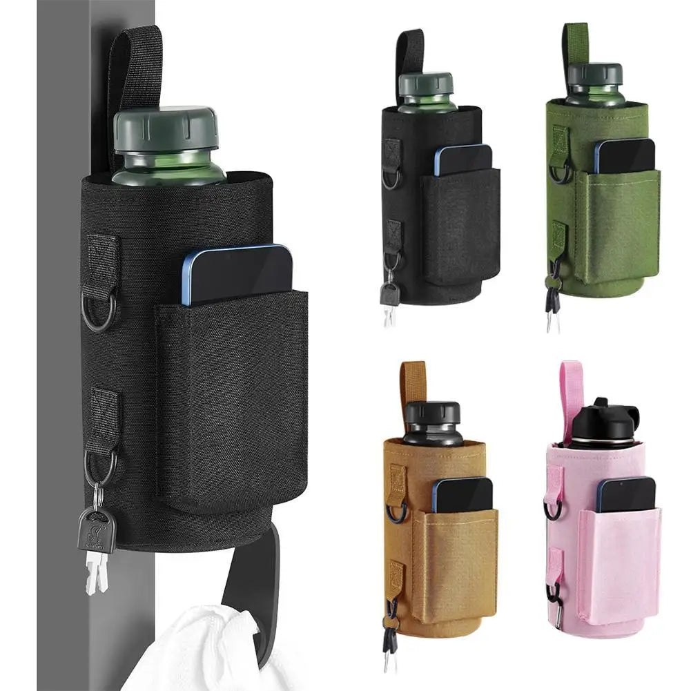 Bolsa para botella con eslinga magnética con correa para el hombro, soporte para botella de agua, soporte para teléfono para hombres y mujeres, entrenamiento, Fitness, viajes al aire libre