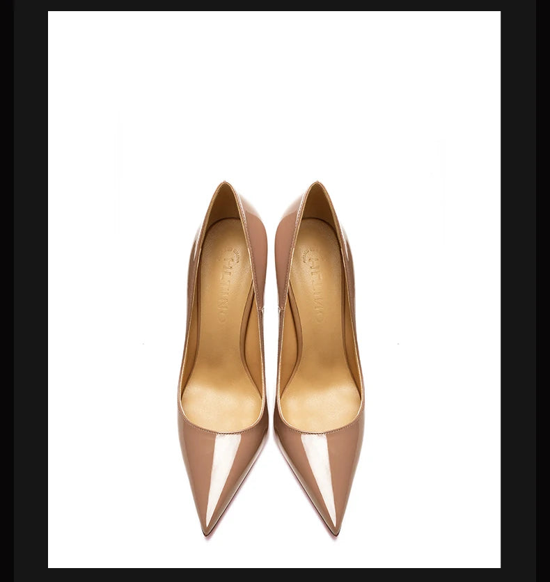 Zapatos de mujer 2025, marca de lujo, zapatos de tacón con suela roja, fondo rojo, puntiagudos, tacones altos de diseñador, zapatos elegantes de fiesta a la moda para mujer, 12cm