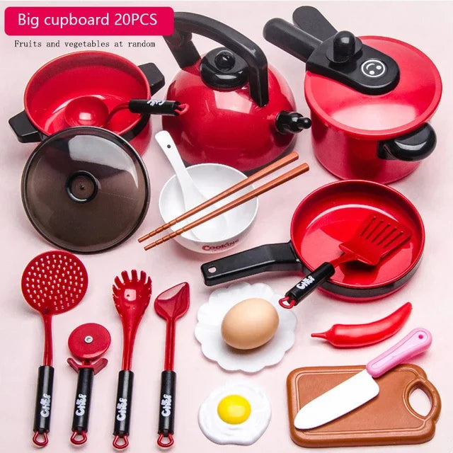 Juego de juguetes de cocina para niños y niñas, utensilios de cocina para cortar frutas, educación de simulación, juego de simulación