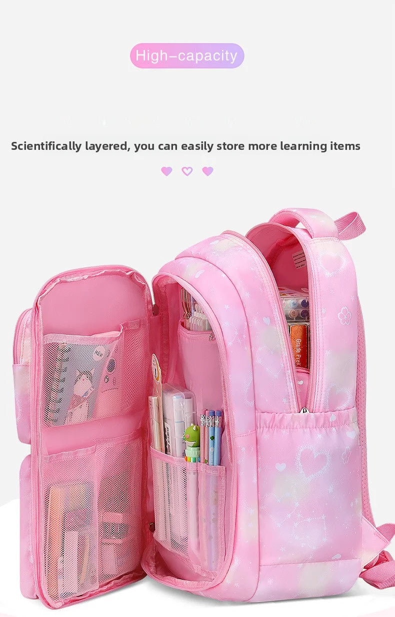 Mochila Escolar 2026 con Colgante de Amor, Juego de 3 Piezas, Decoración de Mariposas, Mochilas Escolares para Niñas, Estilo Princesa