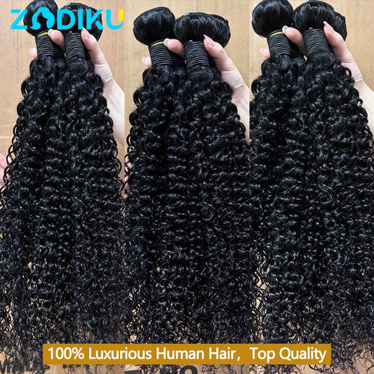 Mechones de pelo rizado, 100% mechones de cabello humano sin procesar con cierre 4X4, mechones de pelo rizado birmano, cabello humano con cierre