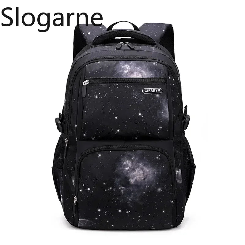 Nuevo conjunto de 3 uds de mochilas para niños, bolso escolar con patrón de cielo estrellado para estudiantes, bolso escolar impermeable con bolsa de almuerzo, estuche para lápices