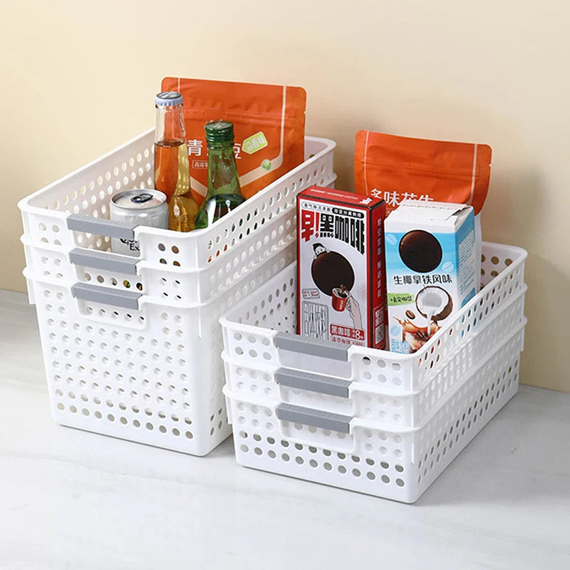 Cesta de almacenamiento hueca para el hogar, cesta de almacenamiento de plástico minimalista para juguetes y cosméticos varios