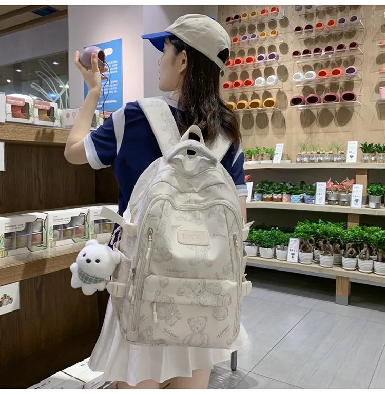 High-looking Backpack for Girls Lightweight and Large-capacity Schoolbag for Middle and High School Students Casual backpacks 배낭