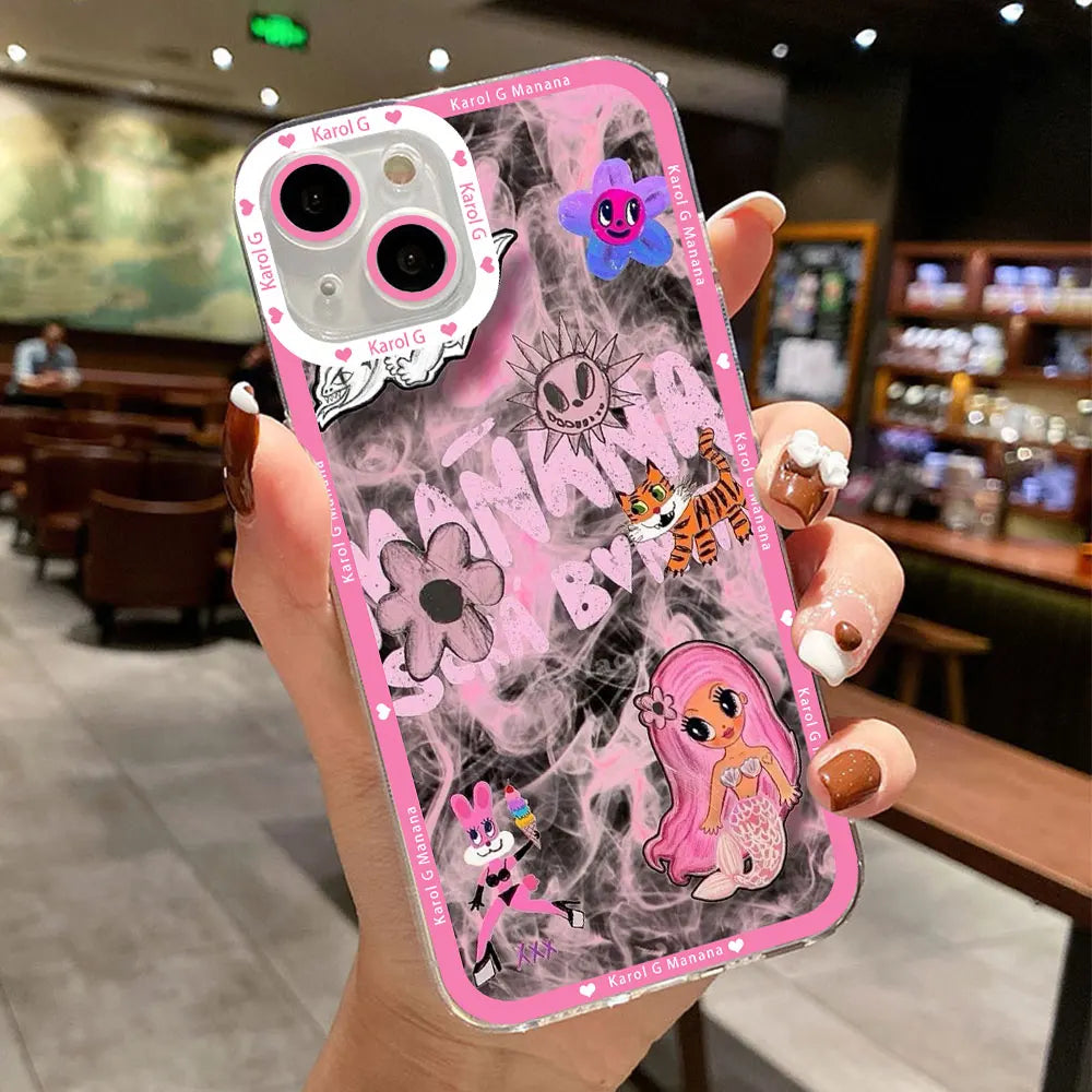 Karol G Manana Sera Bonito funda de teléfono para IPhone 16 15 14 13 12 11 Mini Pro Max X XR XSMax 7 8 Plus cubierta de TPU suave transparente