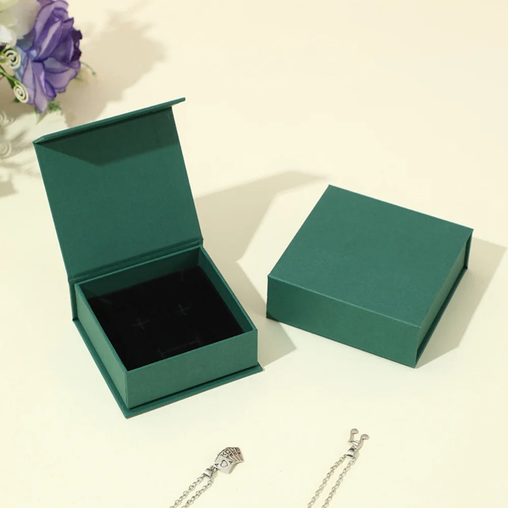 Caja de joyería tipo libro con tapa, anillo, pendientes, collar, colgante, estuche organizador, caja de embalaje de regalo de boda para el Día de San Valentín 2026
