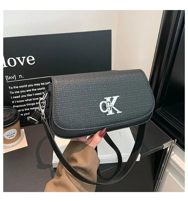 Bolso Bandolera de Lujo Exclusivo para Mujer, con Logotipo de Diseñador, Gran Capacidad, de Cuero, Elegante, Texturizado, para el Día a Día