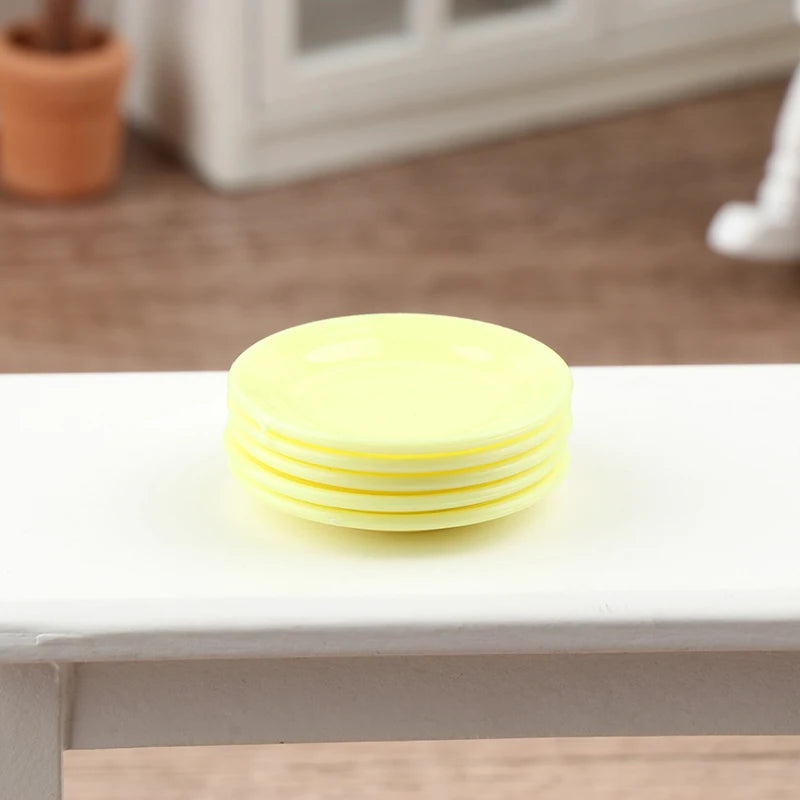 Mini platos de comida para casa de muñecas, plato de comedor de simulación para casa de muñecas, accesorios de cocina, juguetes para juego de imitación, 5 uds.