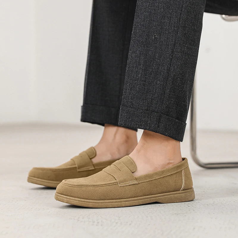 Gran oferta de mocasines sin cordones para hombre, ligeros, transpirables, cómodos, planos para exteriores, suela suave antideslizante, zapatos informales para caminar a diario