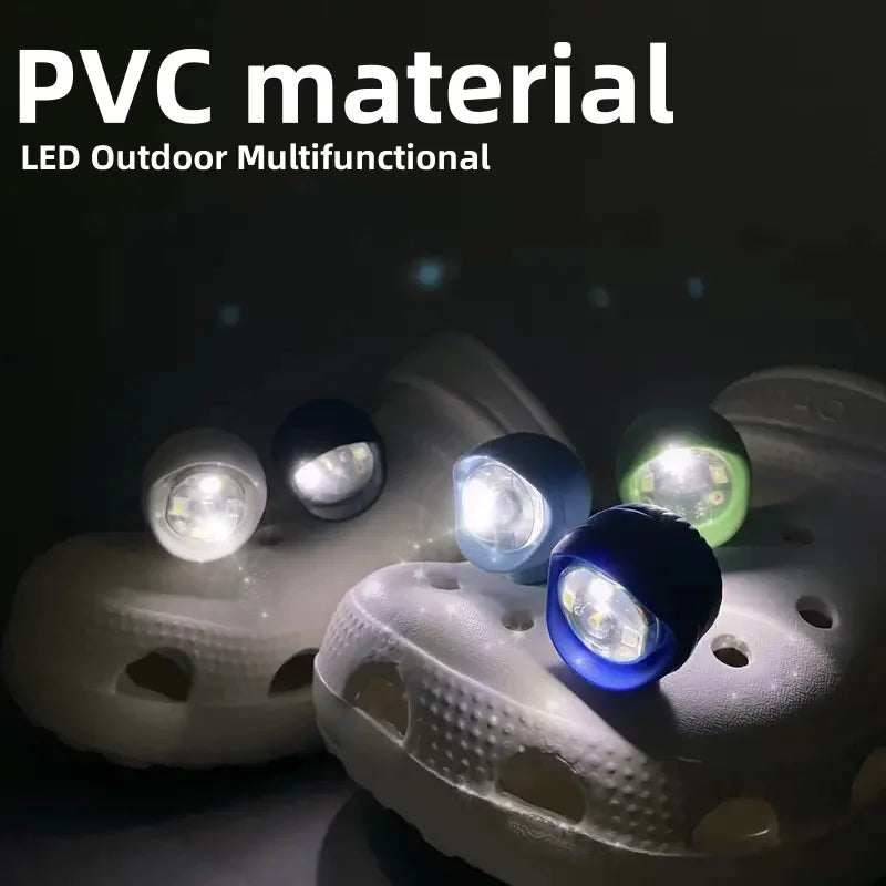 8 luces LED de PVC para zapatos, accesorios ideales para caminar de noche, acampar y pasear perros, luces para zapatos, 3 modos de iluminación