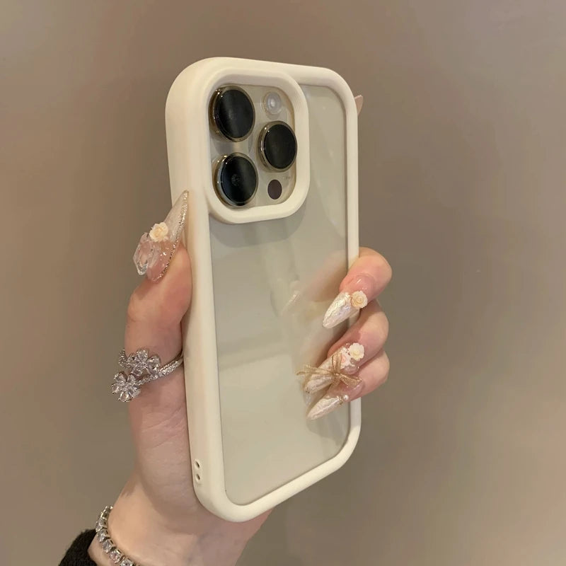 Funda de teléfono dura transparente de lujo para iPhone 16, 15, 14, 13, 12 Pro Max Plus, fundas de parachoques transparentes a prueba de golpes, funda coque