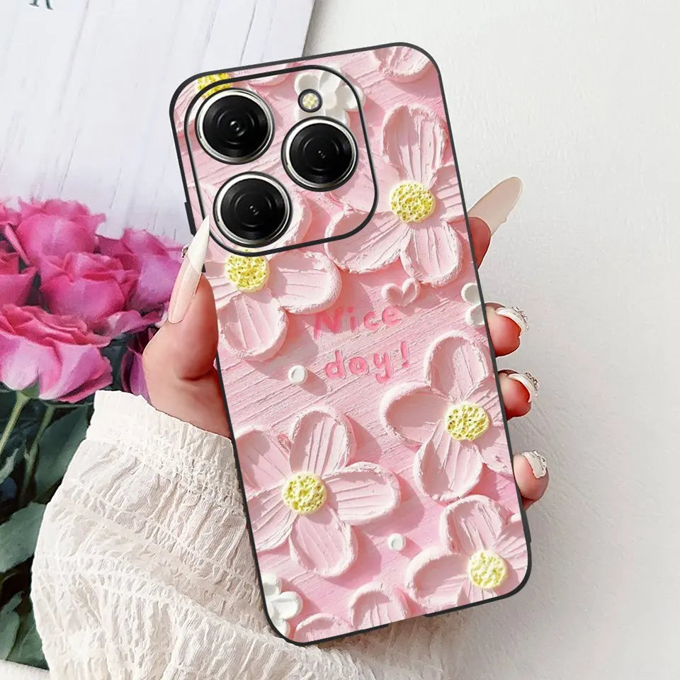 Para Tecno Spark 20c 20 Pro Plus Spark20 Pro Funda de teléfono Funda trasera de goma suave Mujer moda patrón de dibujos animados Funda de parachoques