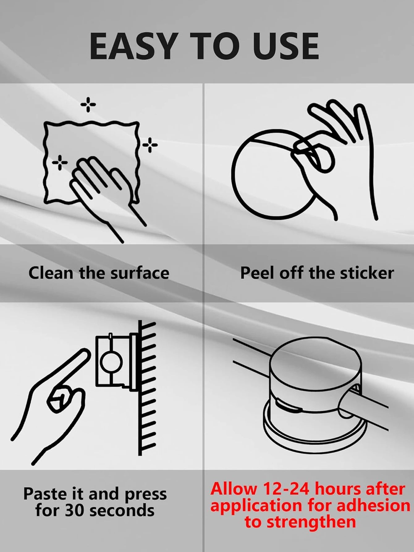 6 Clips Magnéticos para Cables, Organizador de Cables Ajustable, Soporte para Cables Debajo del Escritorio, Gestión de Cables