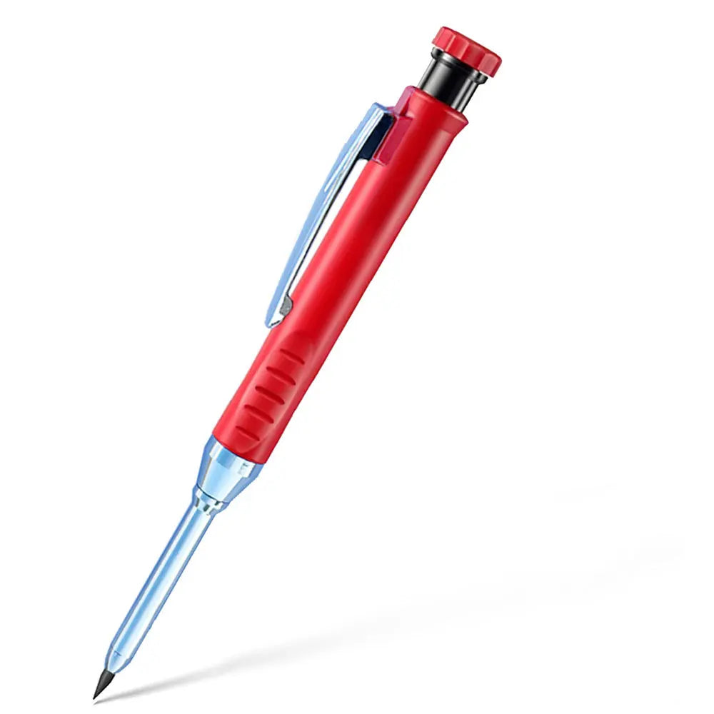 Lápiz mecánico de carpintero sólido de 2,8mm con afilador para construcción de carpintería, lápiz de carpintero de cabeza larga, suministro de papelería
