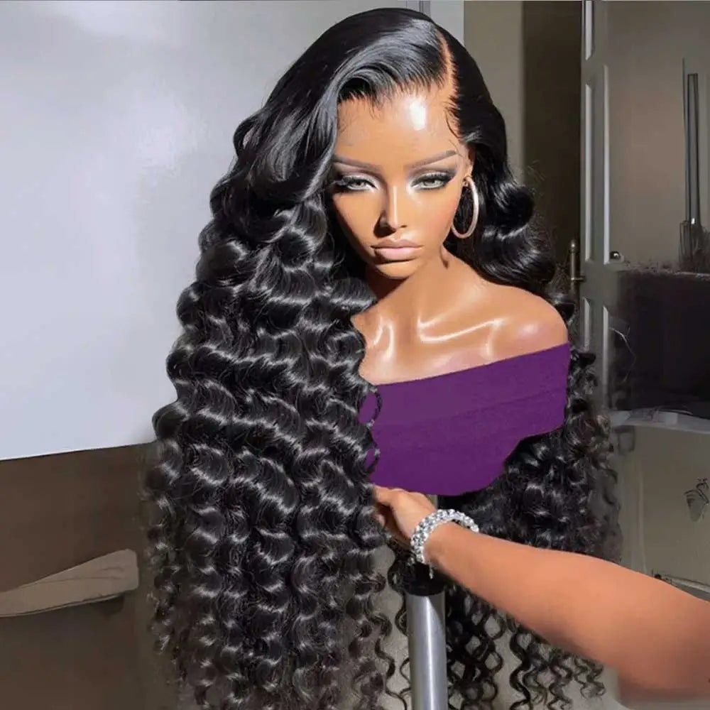 Pelucas frontales de onda profunda suelta HD 13x4 13x6 40 42 pelucas de cabello humano Frontal de encaje rizado profundo de agua Remy 5x5 peluca sin brillo cabello humano