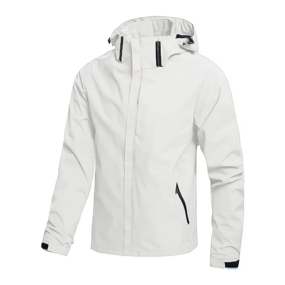 Chaqueta impermeable para hombre, impermeable exterior ligero con capucha para exteriores, chaqueta a prueba de viento para senderismo, chaquetas para escalar al aire libre