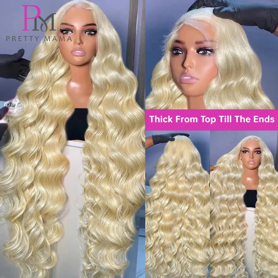 Peluca con malla Frontal azul cian 13x6, cuerpo ondulado, peluca con malla Frontal verde claro, cabello humano prearrancado Rubio 613, pelucas frontales de encaje para mujer