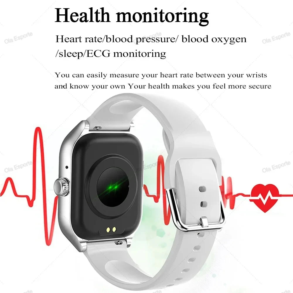 Reloj inteligente para Android IOS, pantalla HD de 1,83 pulgadas, Bluetooth, llamada, mensaje, alerta, música, modo deportivo, reloj inteligente para hombres y mujeres, regalo