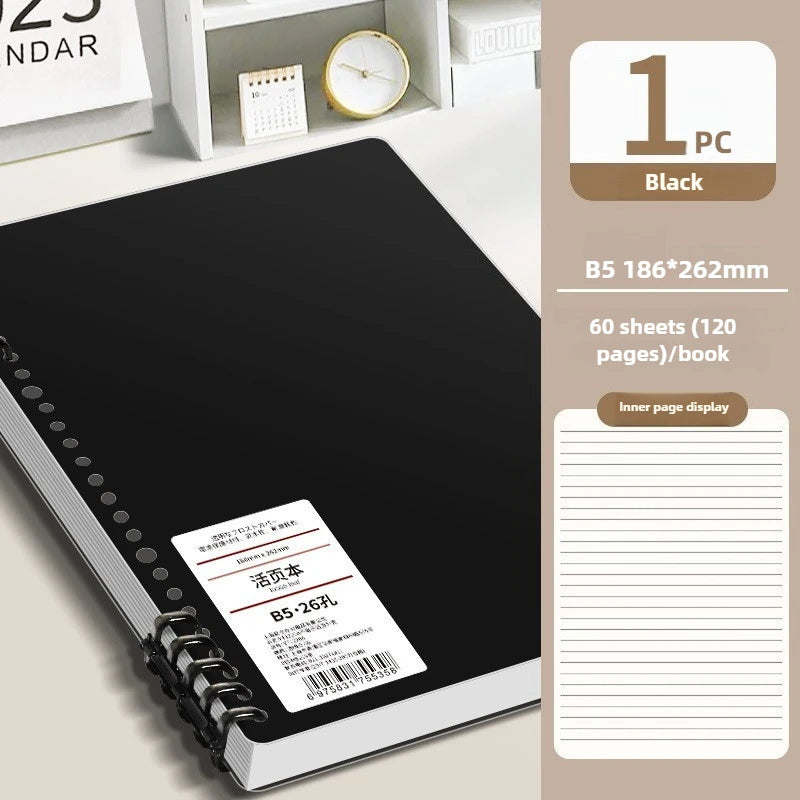 Cuaderno Espiral de 60 Hojas B5, Diseño Vintage de Alta Estética, Hojas Sueltas, Agenda para Oficina y Material Escolar