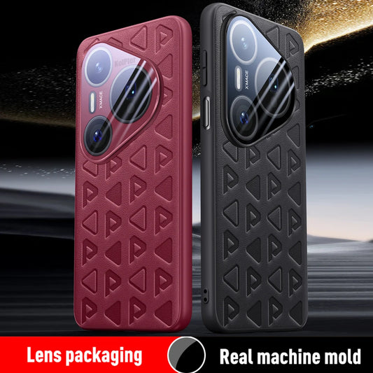 Funda Original en relieve para HUAWEI PURA 80 PRO / PURA80 Ultra, fundas de cuero PU, funda trasera dura a prueba de golpes, funda de piel