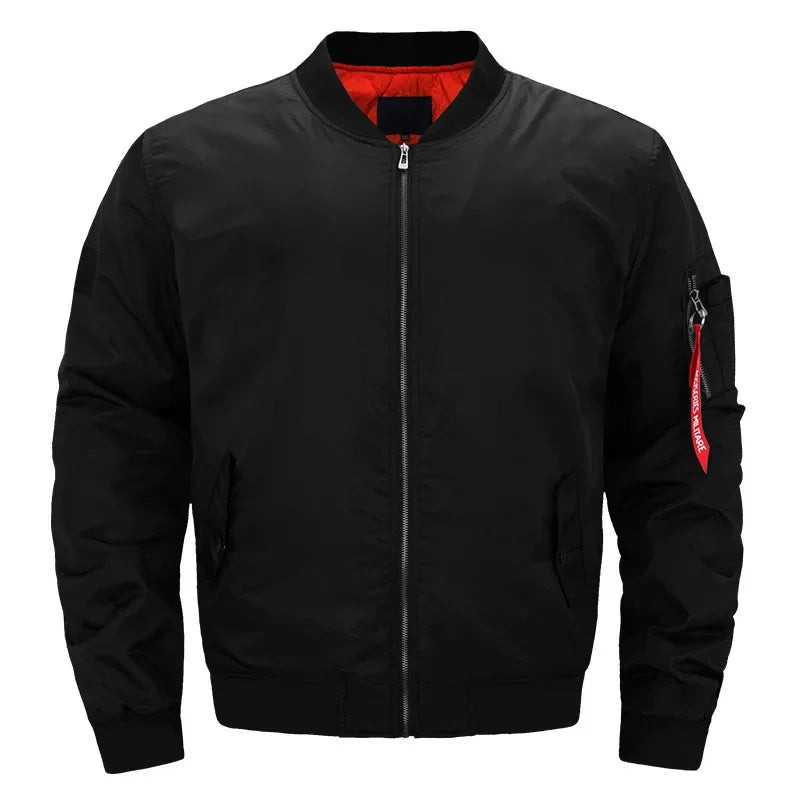 MA-1 chaqueta Bomber de vuelo para hombre, chaquetas informales gruesas y finas con cremallera, abrigo de invierno impermeable para piloto de béisbol, talla grande 8XL