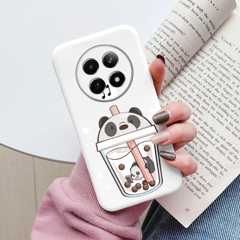 Funda para Realme 12 4G 12 + 13 + Plus 13 Pro + Plus 5G bonita funda trasera con forma de corazón y flor de silicona suave mate Fundas protectoras de dibujos animados