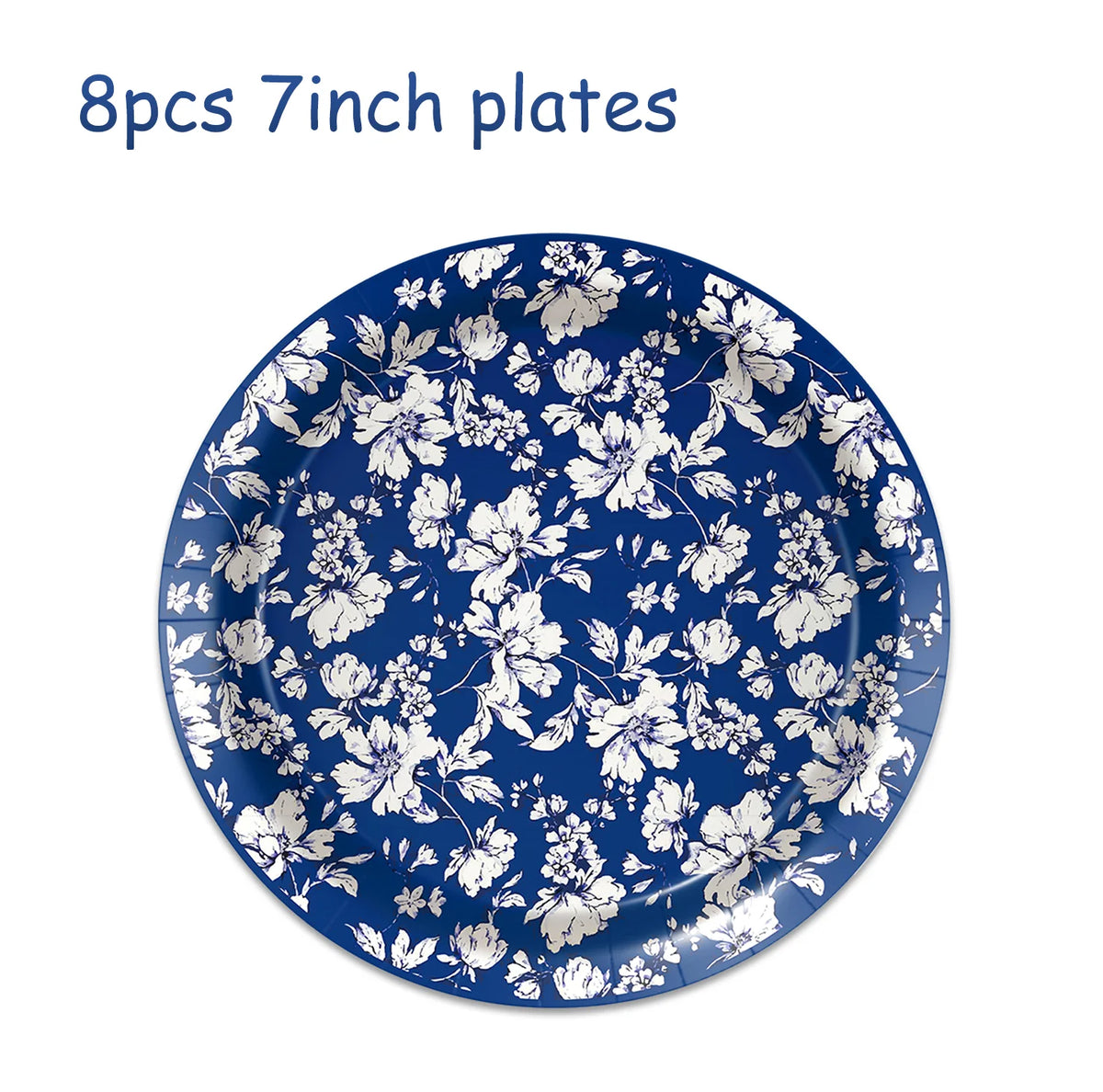 Platos de papel de porcelana azul y blanca, servilletas, vajilla para decoración de cumpleaños, decoración de bodas, decoración de mesa, suministros para fiestas