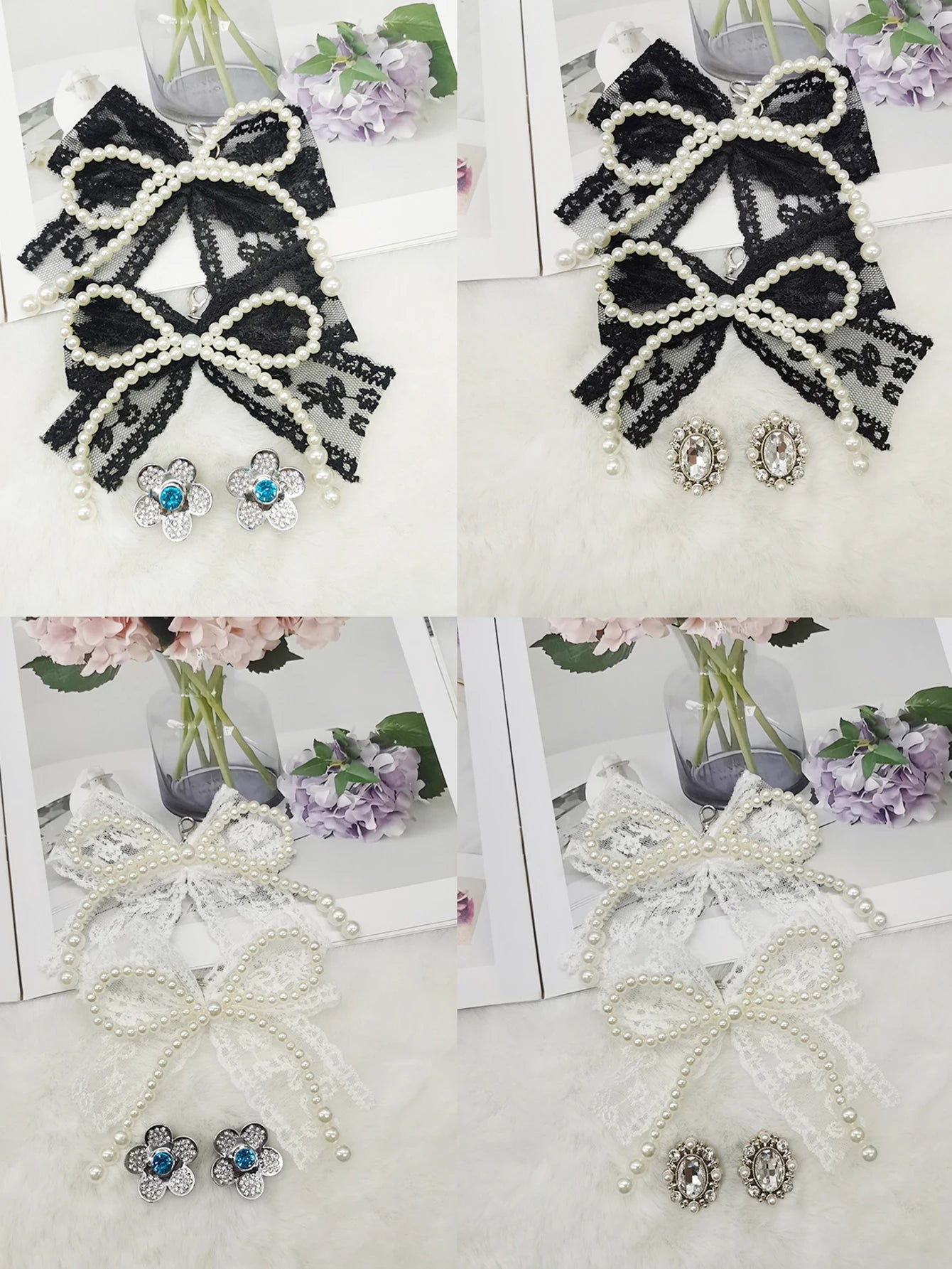 4 Uds. De colgantes de zapatos con pajarita de encaje de estilo barroco, cordones de flores, dijes, hebillas, decoraciones DIY, Clips para zapatos, accesorios