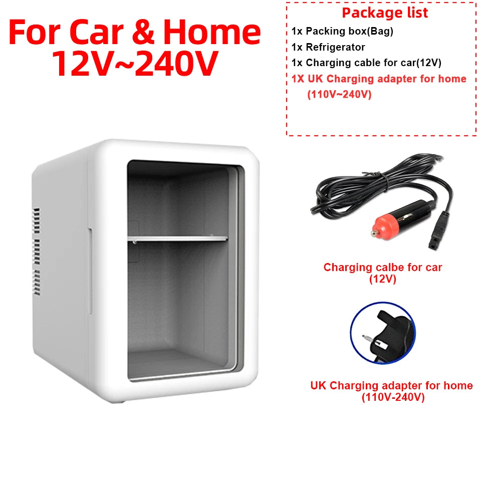 Mini refrigerador de belleza de 4L con función de enfriamiento y calentamiento, para uso en casa y en el coche, almacenamiento refrigerado para productos de cuidado de la piel para mantenerlos frescos.