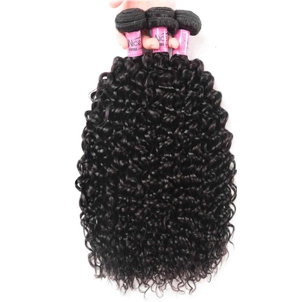 Mechones de pelo rizado UNice, Color Natural sin procesar, grado 10A, 100% cabello humano, oferta de 1/3/4 Uds.
