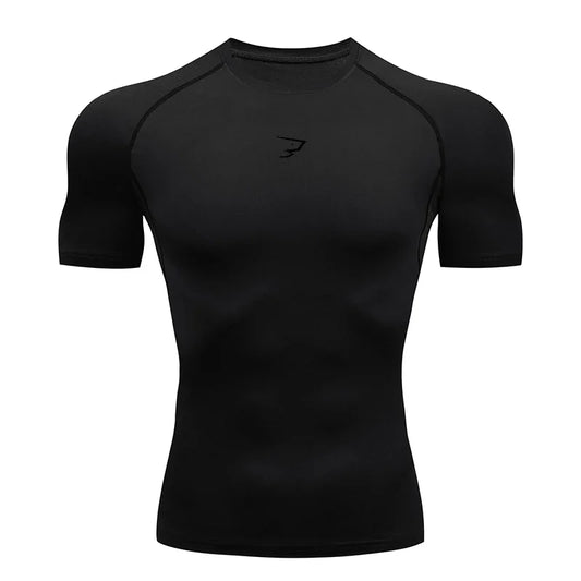 Herren-Kompressions-Laufshirt, Kurzarm-Sportshirts, Gym-Sport-T-Shirts, Herren-Lauf-Trainingsanzug, Herren-Sport-Tops