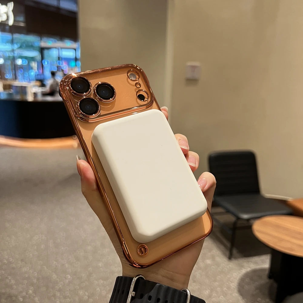 Funda sin marco para iPhone 17 Pro Max Air, compatible con carga inalámbrica MagSafe, para iPhone 13 14 15 16 Pro Max, cubierta delgada de PC con revestimiento