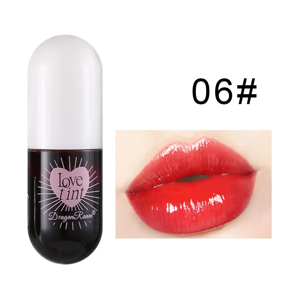 Brillo Labial Efecto Espejo, Hidratante, Larga Duración, Tinte Labial Rojo Sexy con Acabado Brillante, Maquillaje Nutritivo, Lápiz Labial Líquido