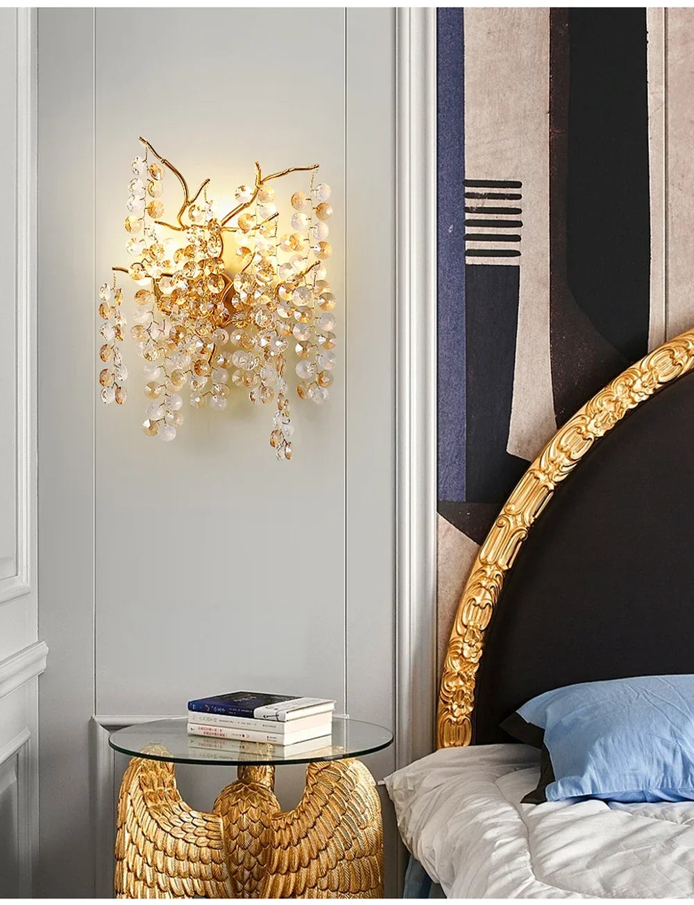 Candelabro de techo moderno para sala de estar, lámpara colgante de cristal de lujo para decoración Interior de Hotel y cocina, accesorio de iluminación