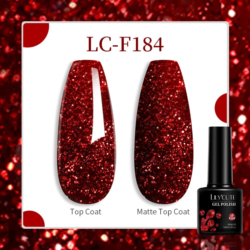 LILYCUTE-esmalte en Gel para uñas, barniz semipermanente para manicura, con LED UV, 129 colores, 7ML