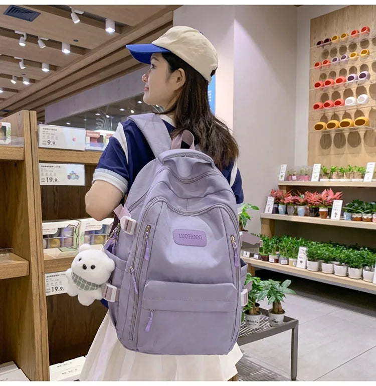 High-looking Backpack for Girls Lightweight and Large-capacity Schoolbag for Middle and High School Students Casual backpacks 배낭