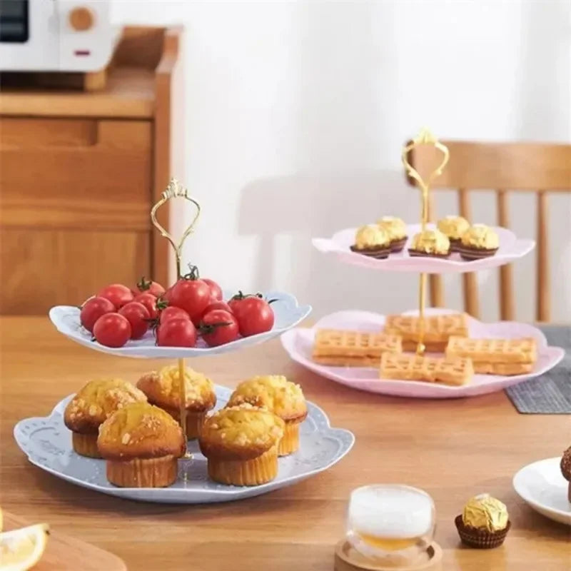 Soporte desmontable para Tartas de estilo europeo, plato de fruta de 3 capas para postres, magdalenas y pastelería