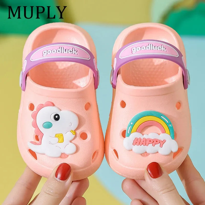 Summer Children Garden Clogs Shoes Boys&Girls Beach Sandal Kids Lightweight Breathable Cute Cartoon Slip Baby Slippers