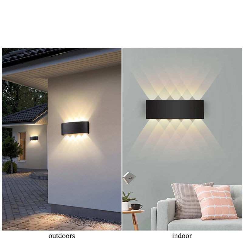 Lámpara de pared LED para interior arriba y abajo, luz de pared Interior para dormitorio, sala de estar, pasillo, iluminación exterior, decoración del hogar
